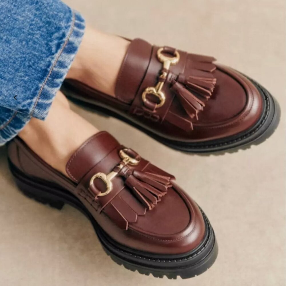 Sezane Amy Loafers in Iced Chocolate Size 9